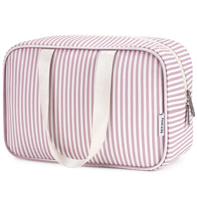 Narwey full size toiletry bag in dusty rose stripe for organized travel