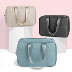 Narwey gift-ready travel essentials bag greyish blue, a thoughtful present.