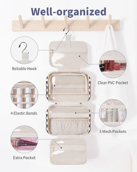 Narwey bag on hook in bathroom for travel convenience