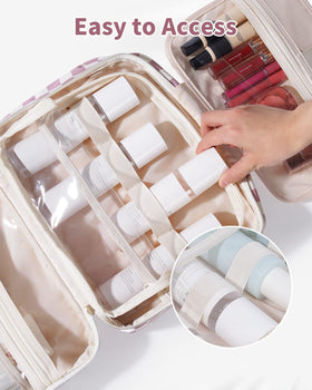Narwey large bag fits full-size bottles securely in the back compartments