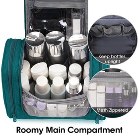 Narwey large hanging toiletry bag built-in metal hook for hanging keeps items off counters.