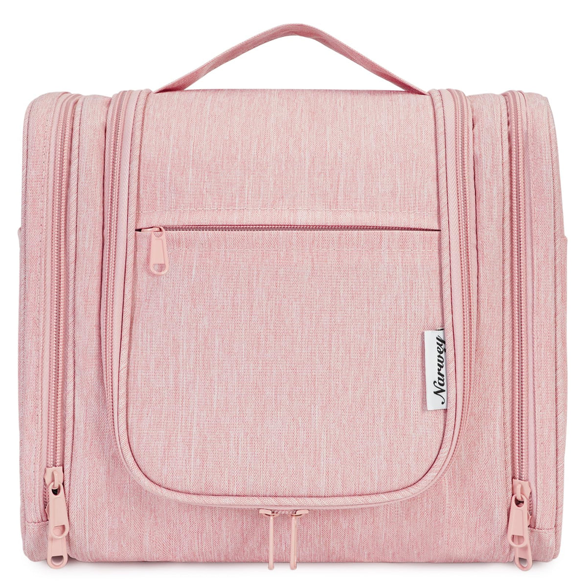 Narwey large hanging toiletry bag pink dry-wet separation keeps damp items neatly contained