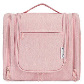 Narwey large hanging toiletry bag pink dry-wet separation keeps damp items neatly contained