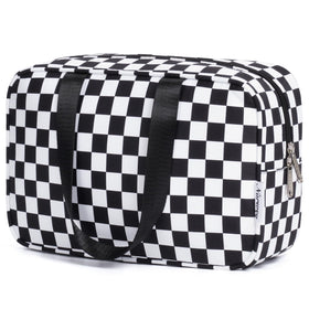 Narwey large toiletry bag checkerboard front view for organized travel