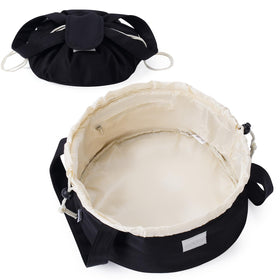 Narwey Lay Flat Open Makeup Bag showing wide opening for quick access and easy reach.