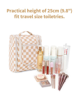 Narwey light checkerboard fabric bag with wide opening suitable for standing upright