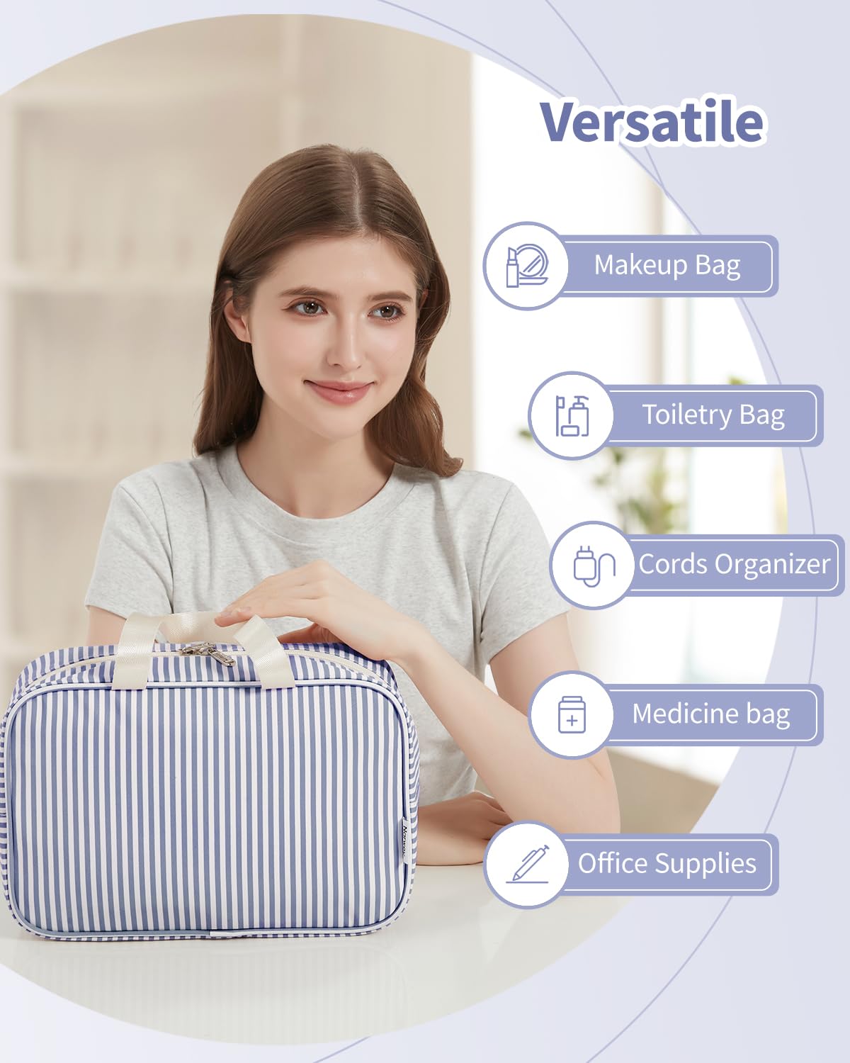 Narwey large bag offers organized pockets for medicine and essentials.