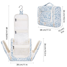Narwey mesh pockets and elastic bands organize cosmetics efficiently.