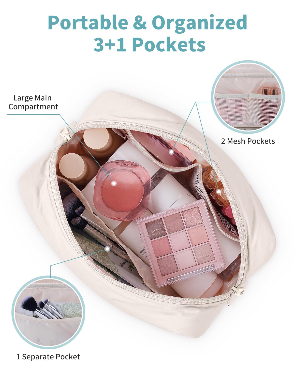 Narwey Puffer beige detailed stitching highlights durable construction