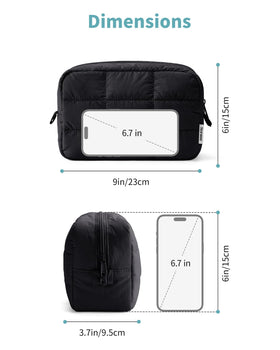 Narwey black travel bag fabric close-up, soft and water-resistant exterior.
