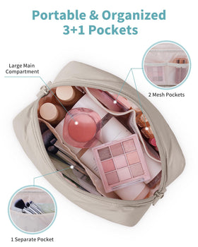 Narwey interior with pockets keeps brushes and toiletries neatly organized.