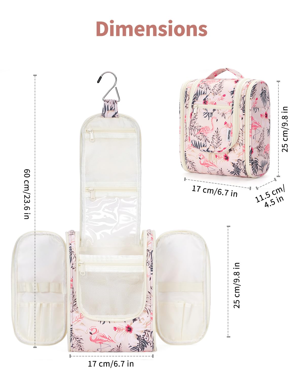 Narwey bag easy-access side zippers for quick retrieval of items