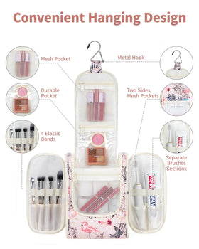 Narwey bag with multi-pocket organization keeps cosmetics neatly separated