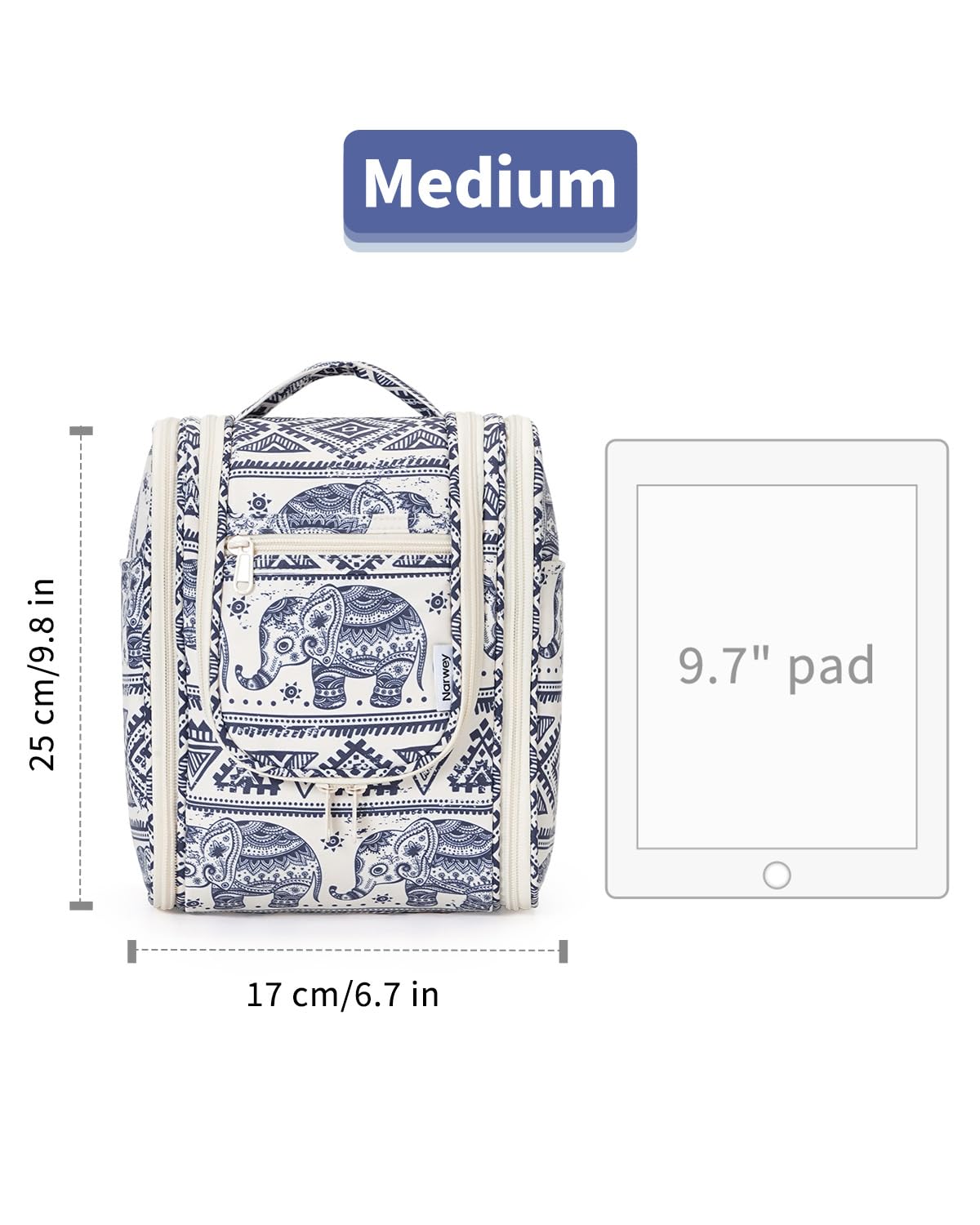 Narwey elephant bag uses water-resistant fabric to guard items from spills