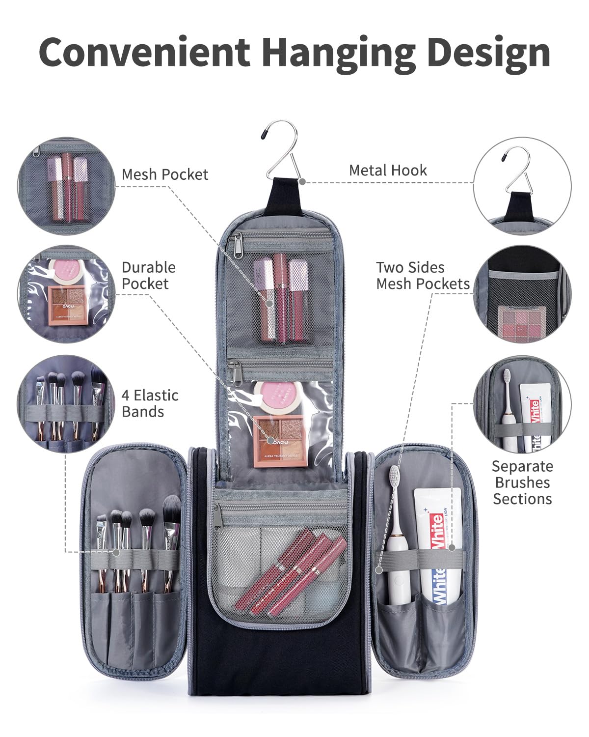 Narwey bag interior organization showing multiple pockets for quick access.