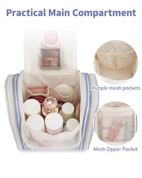 Narwey bag with four zipper pockets offers secure storage for toiletries on the go