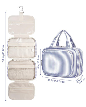 Narwey Striped Hanging Toiletry Bag greyish-blue stripe adds stylish storage