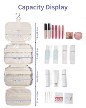 Narwey Striped Hanging Toiletry Bag large hook enables easy hanging anywhere