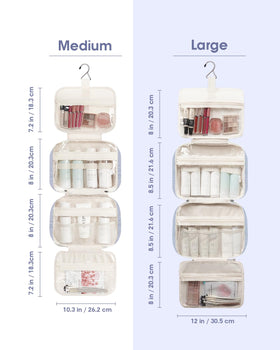 Narwey Striped Hanging Toiletry Bag water-resistant exterior and lining protect belongings