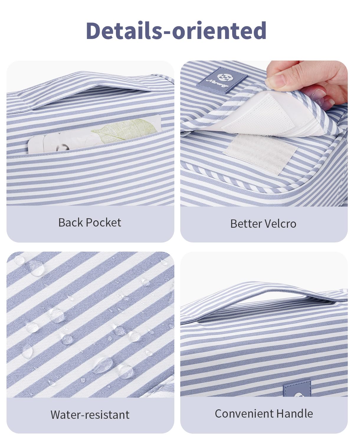 Narwey bag features back pocket for quick access to frequently used items.