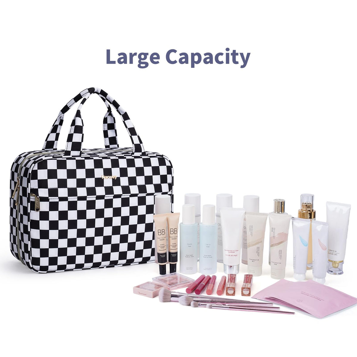 Narwey large capacity fits full-size products and family toiletries