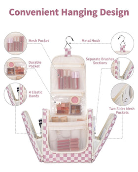 Narwey interior mesh pockets keep cosmetics organized and accessible.