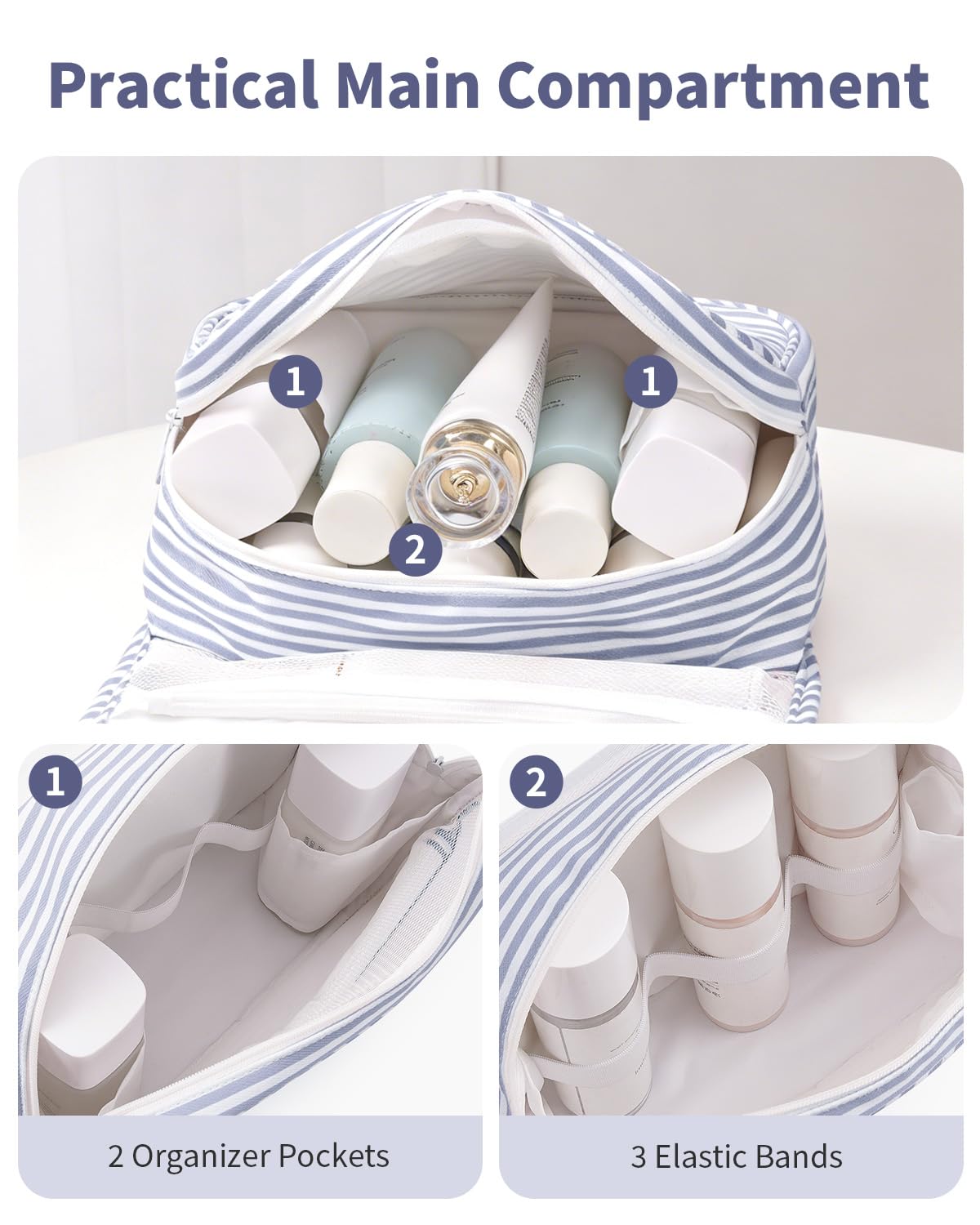 Narwey bag shows mesh pockets and clear PVC pocket for visibility and easy access.