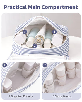 Narwey bag shows mesh pockets and clear PVC pocket for visibility and easy access.