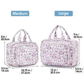 Narwey large-capacity organizer showing multiple compartments for full-size toiletries