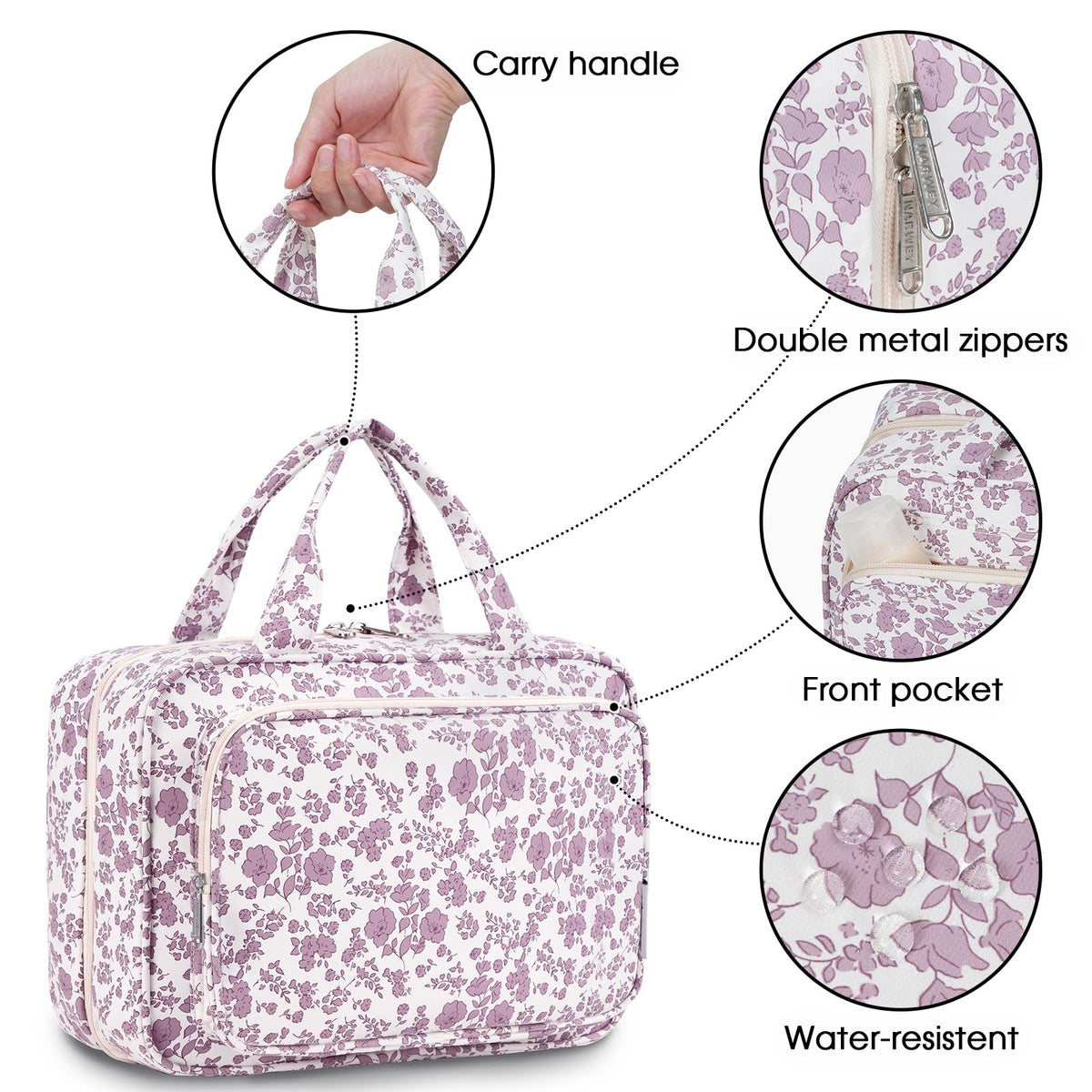 Narwey dusty pink floral design highlights style and personal care routine