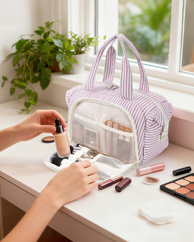 Narwey large capacity fits toiletries, cosmetics, and brushes