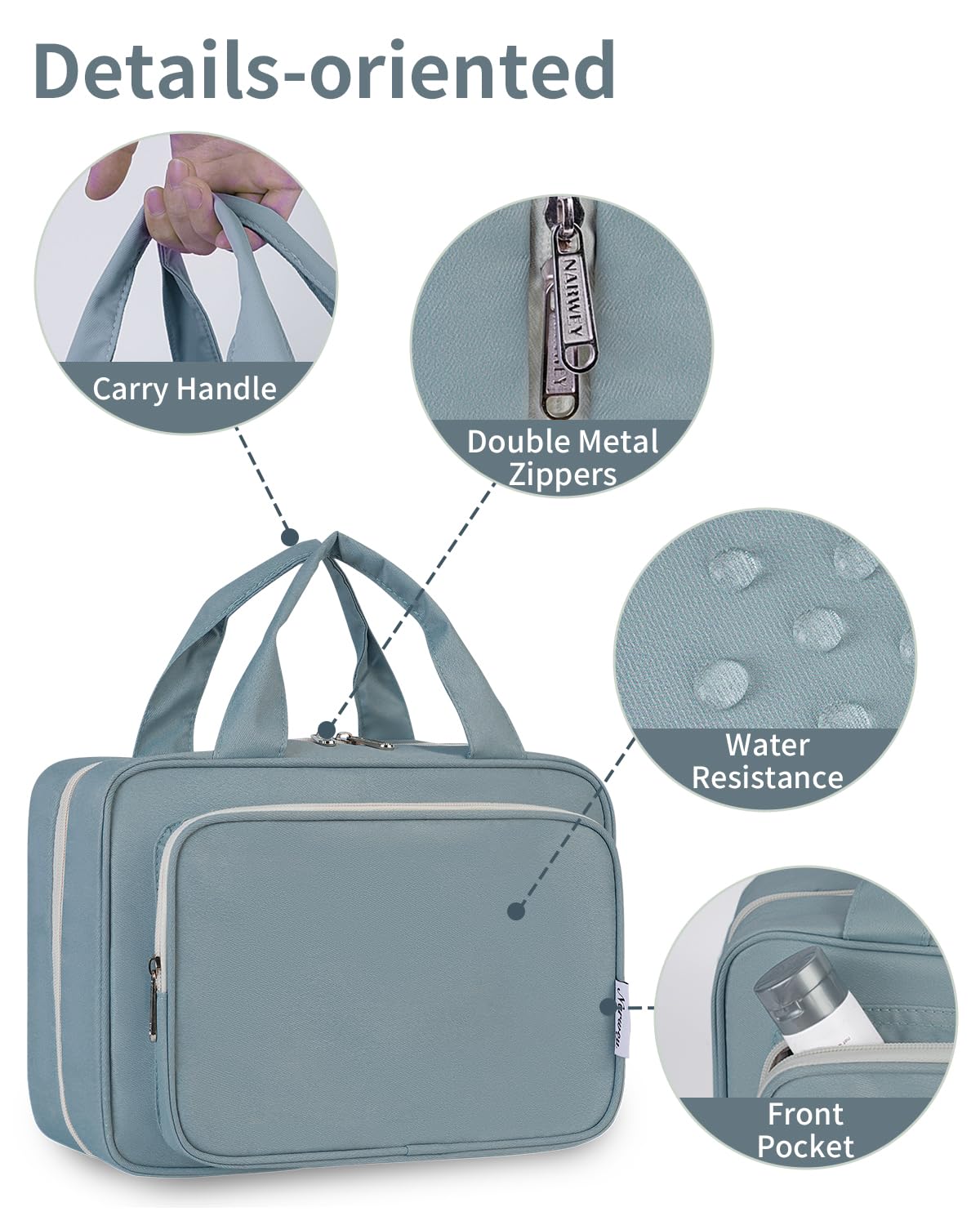 Narwey large toiletry bag ideal for compact travel and everyday use