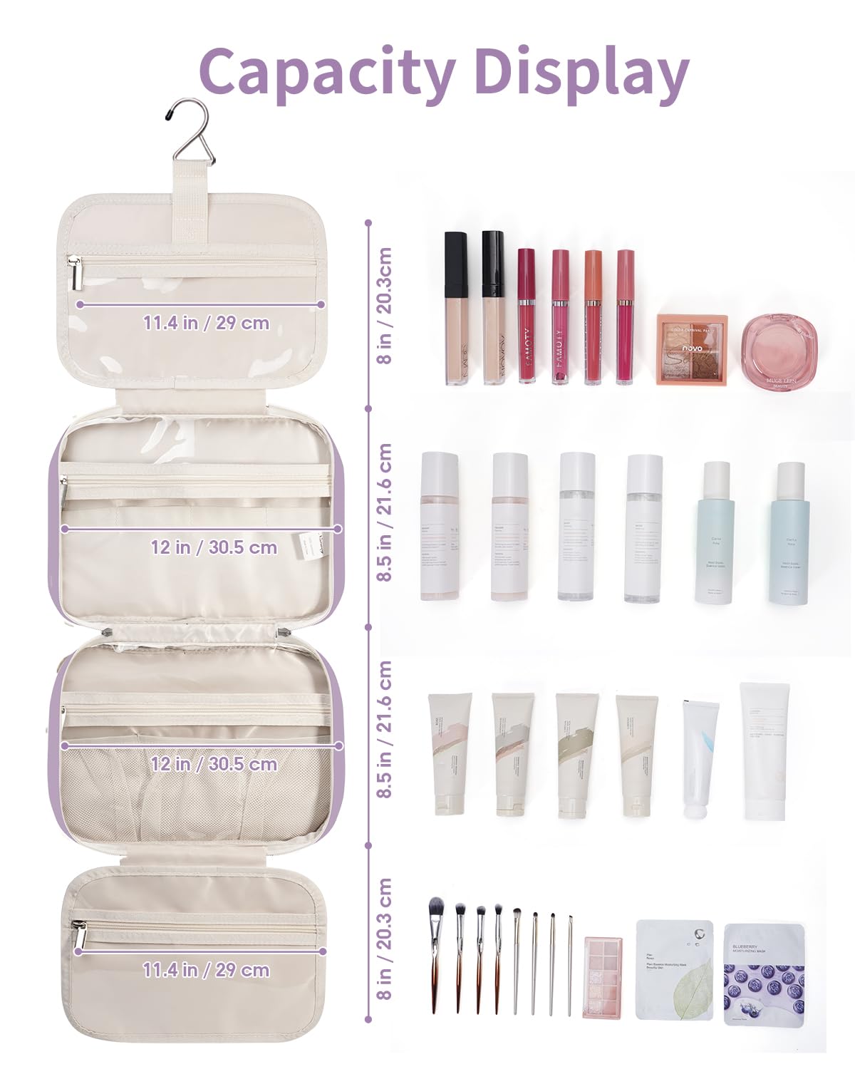 Narwey large purple fabric with padded lining provides protective storage
