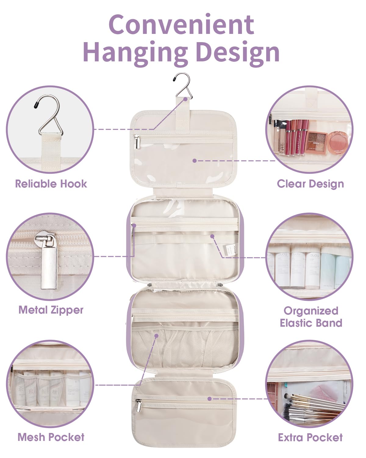 Narwey large-capacity organizer weighs about 16 ounces for portable travel