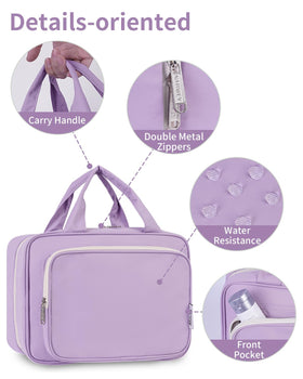 Narwey purple interior lining and durable zippers ensure secure storage