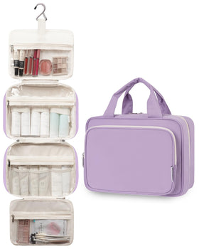 Narwey purple side pocket for quick packing of toiletries