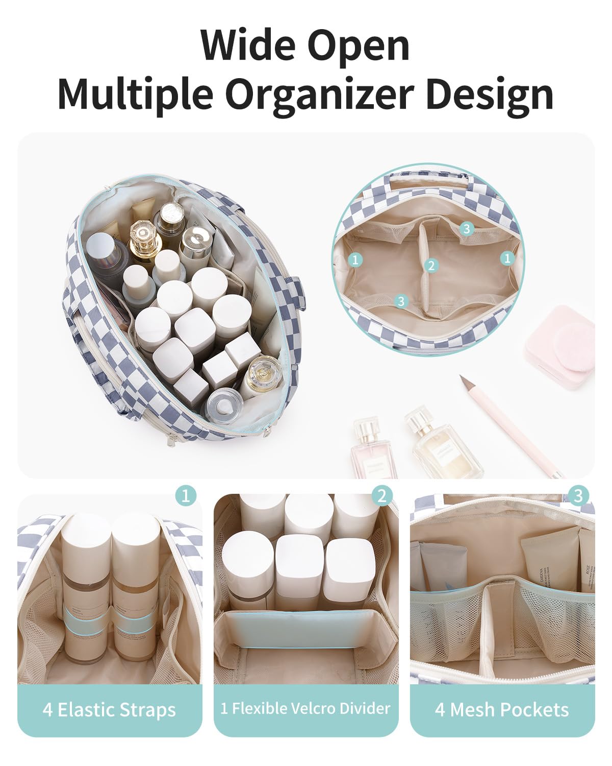 Narwey bag with removable Velcro divider for flexible organization