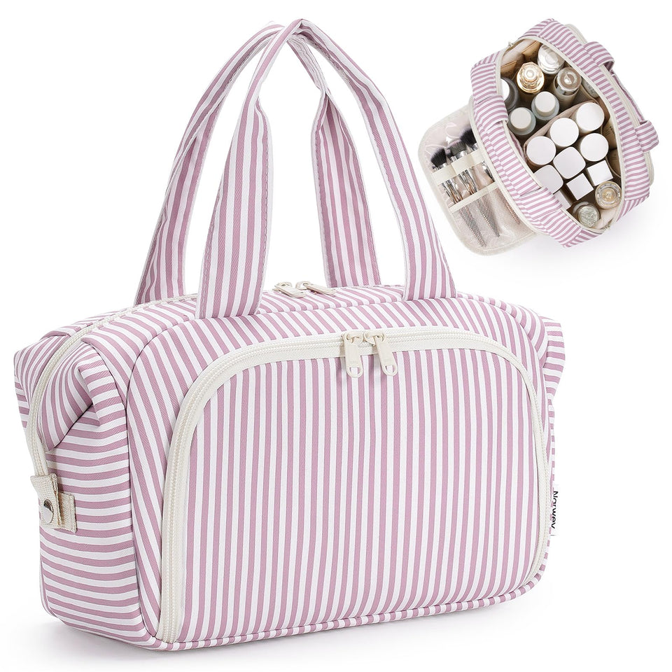 Narwey travel toiletry bag wide opening for quick access