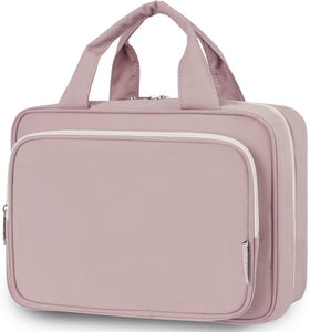 Narwey travel toiletry bag large dusty rose open compartments for easy packing