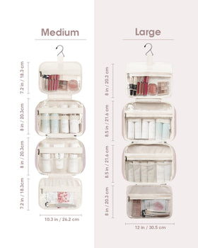 Narwey travel toiletry bag interior features mesh pockets to keep bottles upright