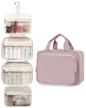 Narwey travel toiletry bag sturdy zippers and soft lining protect cosmetics