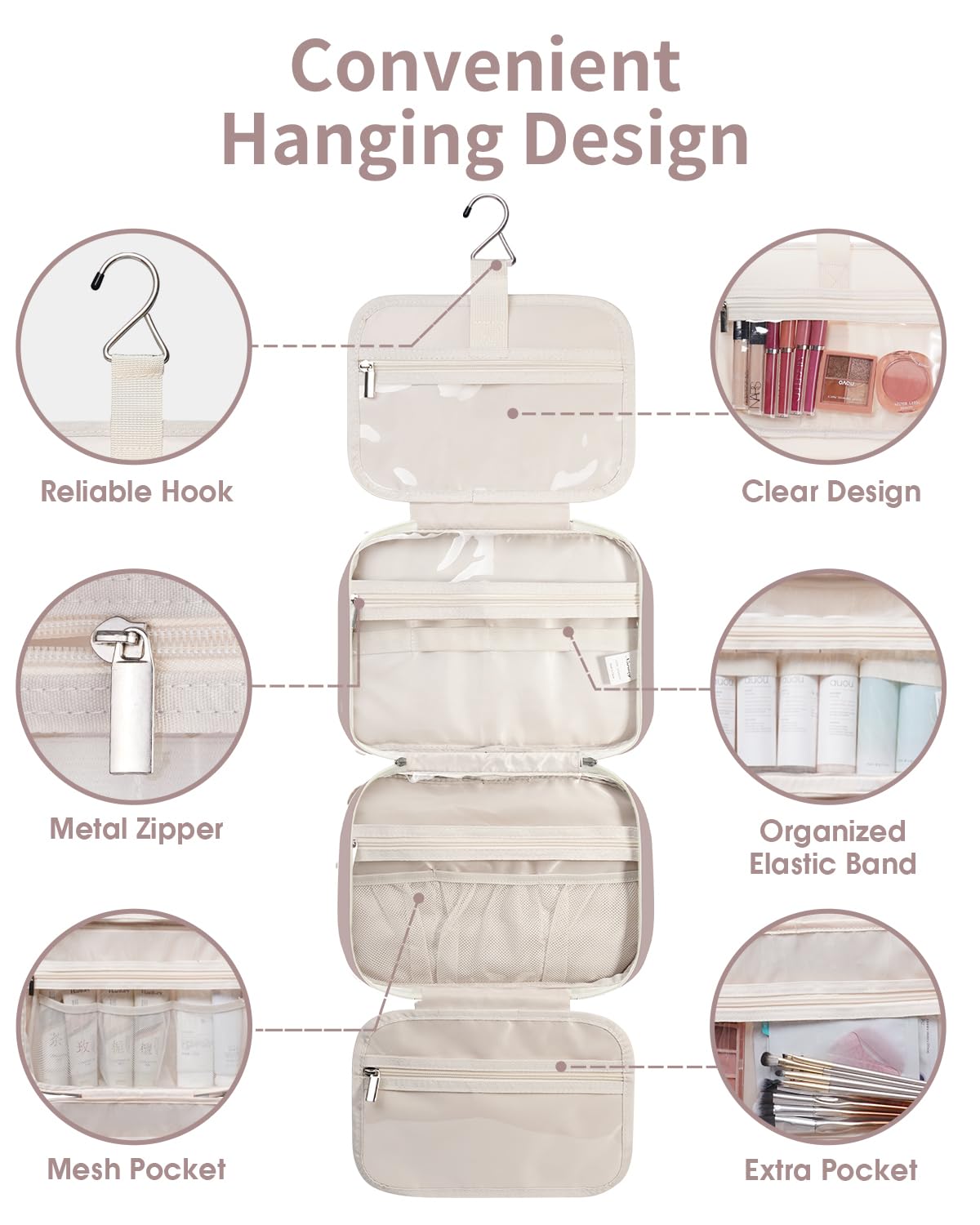 Narwey travel toiletry bag lightweight design at sixteen ounces for light packing