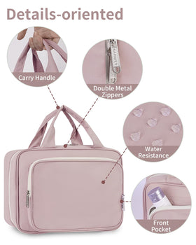 Narwey travel toiletry bag dusty rose color adds style to luggage