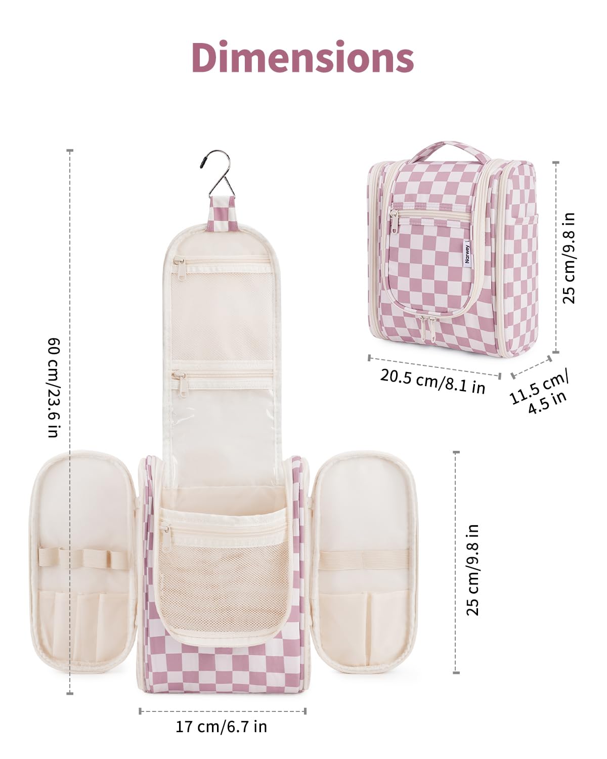 Narwey water-resistant fabric protects contents from spills.