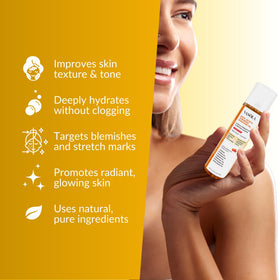 Nasola oil pour demonstrates quick absorption for hydrated, non-greasy skin.