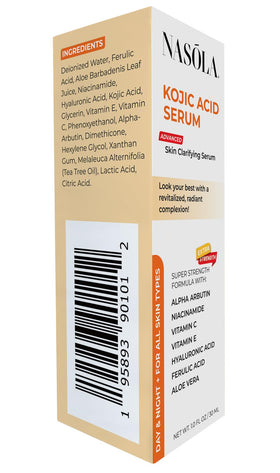 Nasola Kojic Serum spot application proves effective for localized brightening on dark marks.