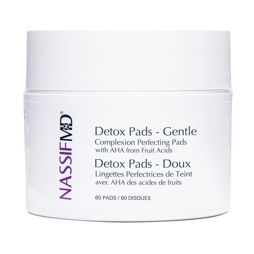 NassifMD Gentle Detox Pads 60-count box for long-lasting exfoliation.