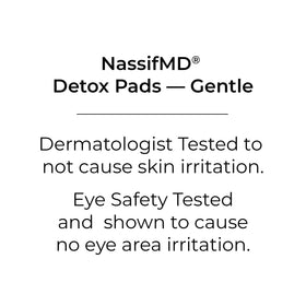 NassifMD pad applied to clean face for detoxifying smoothness and clarified pores.