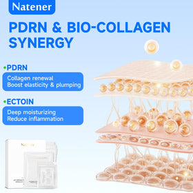 Natener patches applied under-eye area demonstrate precise fit for comfort during wear.
