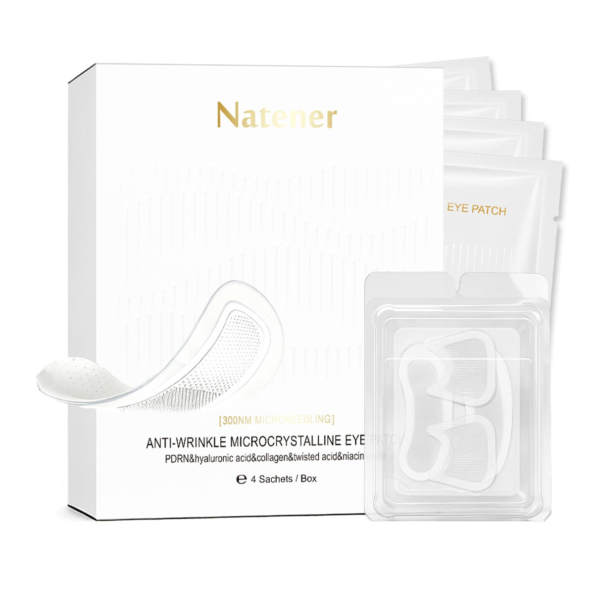 Natener PDRN under-eye patches provide hydration for puffy eyes.